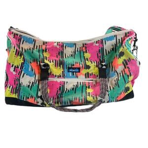 KAVU Duffle Bag Neon Paint Splatter Duffel Travel Gym Weekend Large Unisex